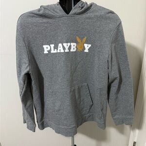 PacSun Kids Gray Hoodie with Gold Playboy Logo